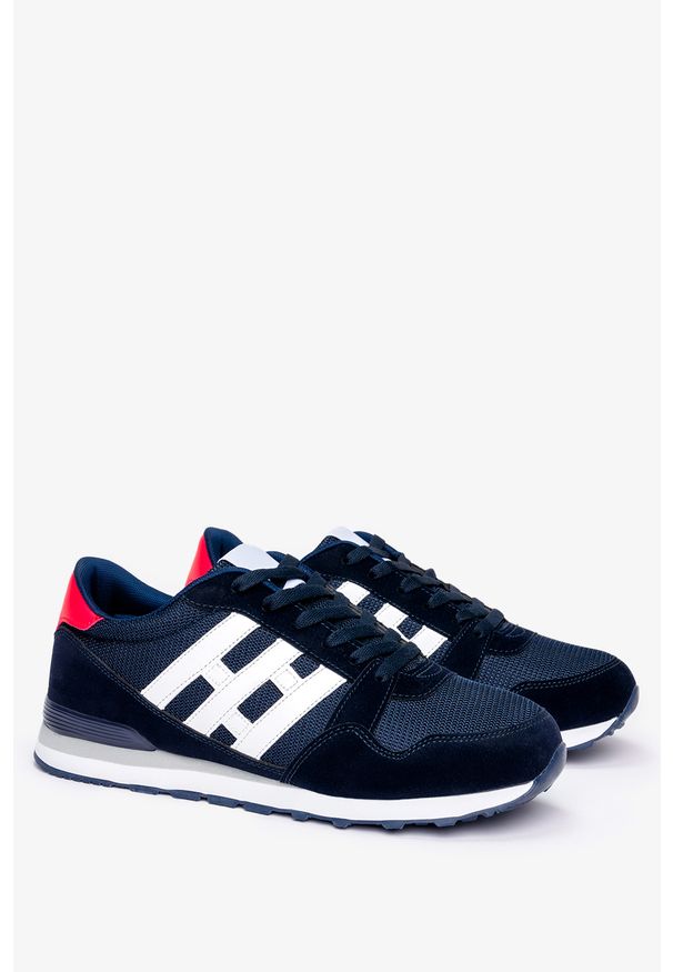 Casu - Granatowe buty sportowe sznurowane casu 9-k2161b. Kolor: niebieski