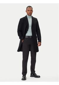 Hugo - HUGO Płaszcz wełniany Migor2541 50546528 Czarny Slim Fit. Kolor: czarny. Materiał: wełna #3