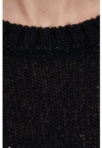 United Colors of Benetton sweter z domieszką wełny damski kolor czarny lekki. Okazja: na co dzień. Kolor: czarny. Materiał: wełna. Długość rękawa: długi rękaw. Długość: długie. Styl: casual #3