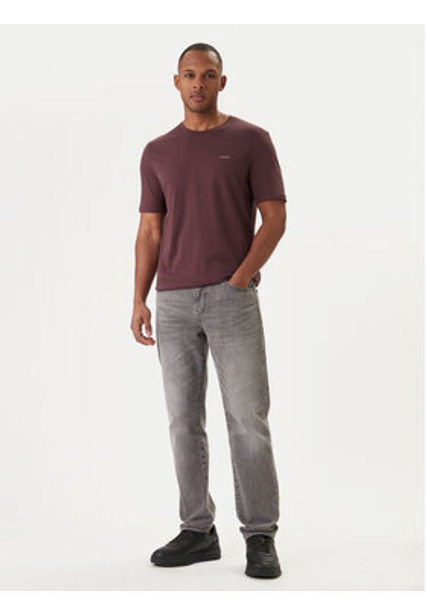 Hugo - HUGO T-Shirt Dero222 50466158 Brązowy Regular Fit. Kolor: brązowy. Materiał: bawełna
