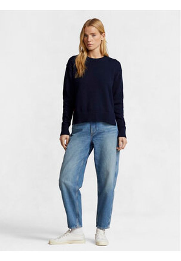 Polo Ralph Lauren Sweter Cn Po 211898583004 Granatowy Regular Fit. Typ kołnierza: polo. Kolor: niebieski. Materiał: bawełna