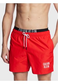 Calvin Klein Swimwear Szorty kąpielowe KM0KM00798 Czerwony Regular Fit. Kolor: czerwony. Materiał: syntetyk