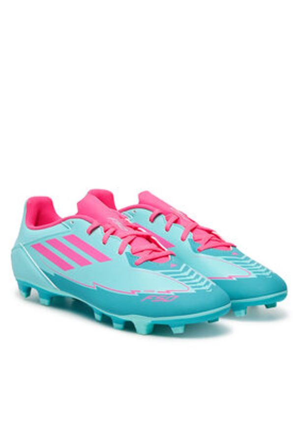 Adidas - adidas Buty do piłki nożnej F50 Club Messi Firm/Multi-Ground IH0929 Turkusowy. Kolor: turkusowy. Materiał: skóra