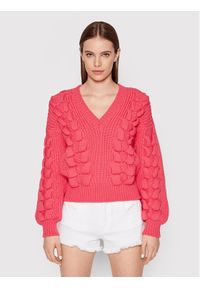 IRO Sweter Arwy AQ240 Różowy Relaxed Fit. Kolor: różowy. Materiał: bawełna