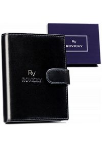 ROVICKY - Portfel męski Rovicky RV-7680277-L-BCA czarny. Kolor: czarny. Materiał: skóra