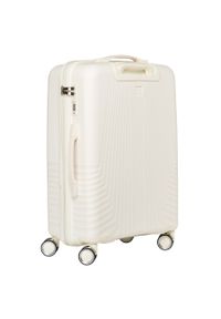 Duża walizka podróżna w beżowym kolorze z wodoodporną skorupą Peterson PTN PP-09-W. Kolor: beżowy #1