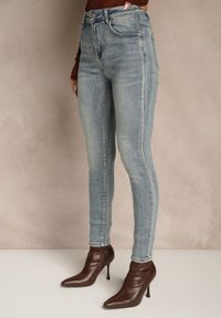 Renee - Niebieskie Jeansy Skinny Regular Waist z Bawełną Tevirsa. Okazja: na co dzień. Kolor: niebieski. Styl: klasyczny, casual, elegancki