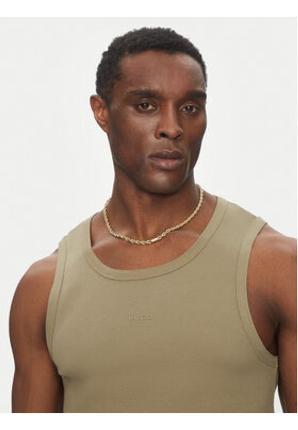 Hugo - HUGO Tank top Dapota 50542089 Brązowy Slim Fit. Kolor: brązowy. Materiał: bawełna