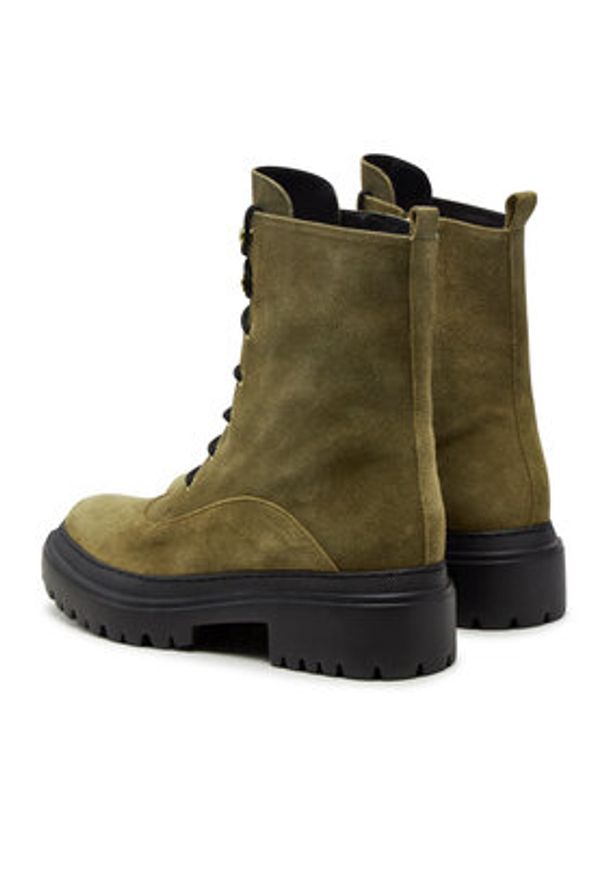 Pollini Trapery SA21104G1LTN0105 Zielony. Kolor: zielony. Materiał: zamsz, skóra