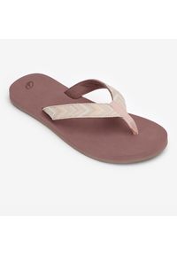 OLAIAN - Japonki damskie Olaian 550 Raffi. Okazja: na plażę. Kolor: fioletowy, różowy, wielokolorowy. Materiał: bawełna. Wzór: paski. Styl: sportowy