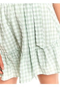 TOP SECRET - Mini spódniczka w kratkę vichy. Kolor: zielony. Materiał: tkanina, bawełna. Długość: krótkie. Wzór: kratka