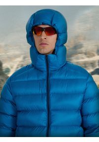 4f - 4F Kurtka puchowa trekkingowa z wypełnieniem naturalnym męska - niebieska L. Kolor: niebieski. Materiał: puch. Technologia: Primaloft. Sport: turystyka piesza, wspinaczka #1