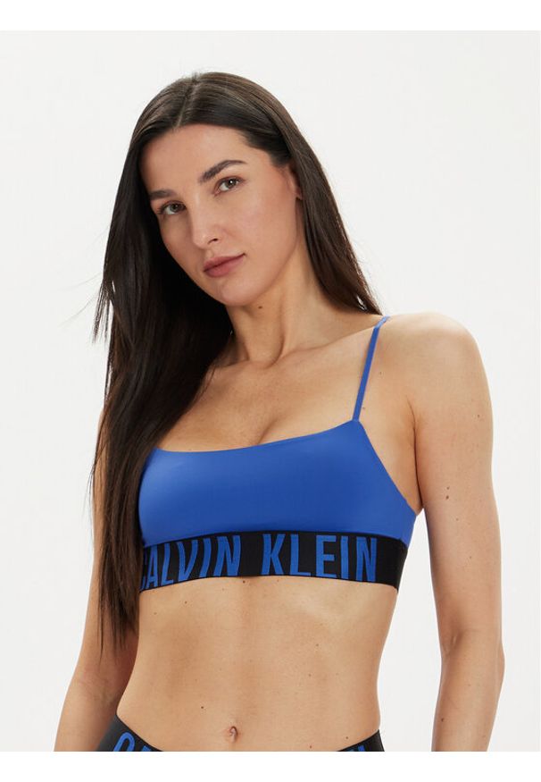 Calvin Klein Underwear Biustonosz top 000QF7631E Niebieski. Kolor: niebieski. Materiał: syntetyk