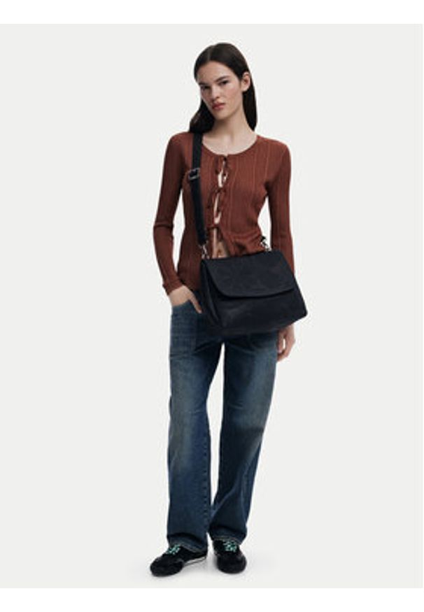 Desigual Torebka 25SAXPA8 Czarny. Kolor: czarny. Materiał: skórzane