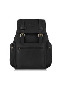 Plecak vintage PAOLO PERUZZI czarny SI-02-BL. Kolor: czarny. Materiał: materiał. Styl: vintage #1