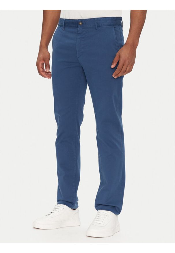 BOSS Chinosy 50510933 Niebieski Slim Fit. Kolor: niebieski. Materiał: bawełna