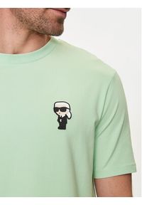 Karl Lagerfeld - KARL LAGERFELD T-Shirt 755027 542221 Zielony Regular Fit. Typ kołnierza: dekolt w karo. Kolor: zielony. Materiał: bawełna #4