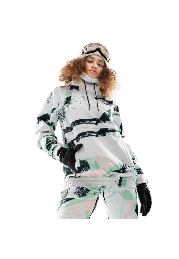 SIROKO - Kurtka snowboardowa damska W1-W Delirium. Kolor: biały. Materiał: materiał, softshell. Sezon: zima. Sport: snowboard