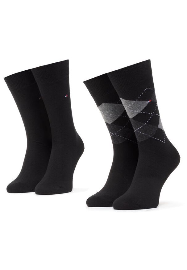 TOMMY HILFIGER - Tommy Hilfiger Skarpety długie 100001495 Czarny. Kolor: czarny. Materiał: materiał