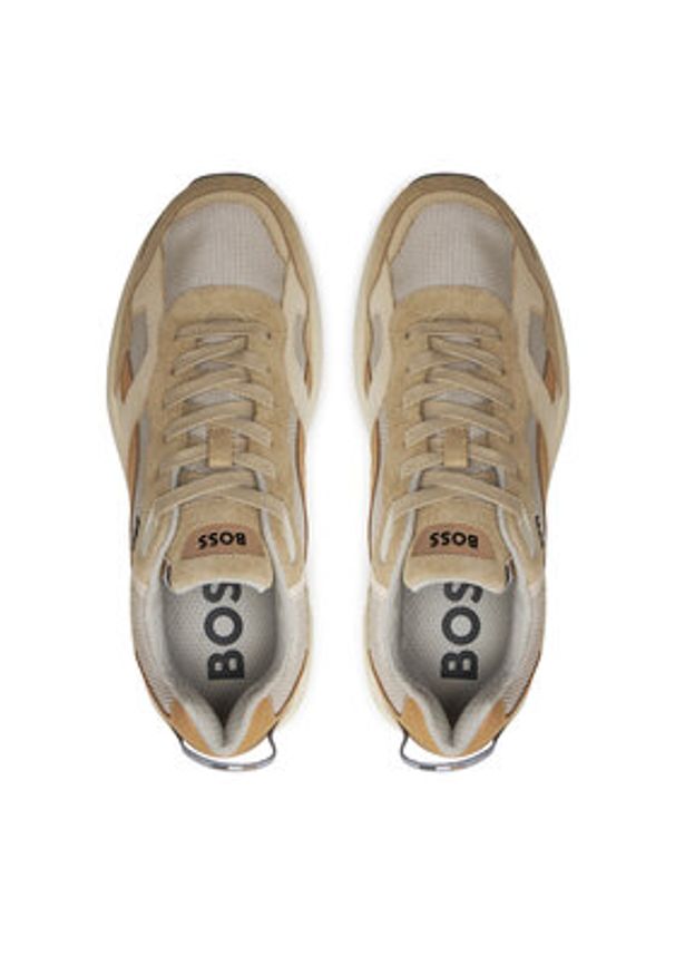 BOSS - Boss Sneakersy Levitt Runn Hsdny 50517364 Beżowy. Kolor: beżowy. Materiał: materiał