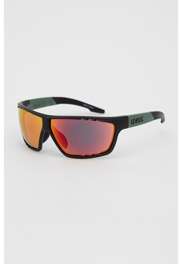 Uvex okulary kolor czarny. Kształt: prostokątne. Kolor: czarny
