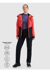 4f - 4F Kurtka trekkingowa membrana 10000 damska - pomarańczowa XS. Kolor: pomarańczowy. Materiał: tkanina, materiał. Długość rękawa: raglanowy rękaw. Technologia: Primaloft. Sezon: zima. Sport: wspinaczka, turystyka piesza #2