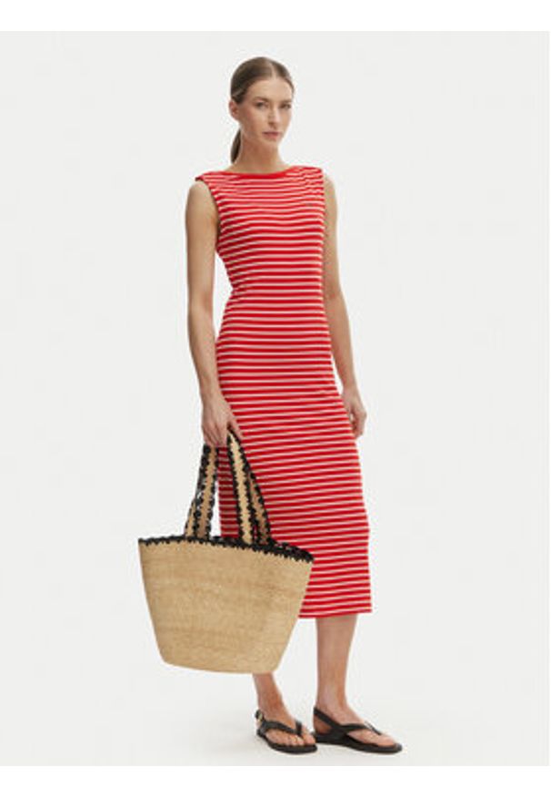 TOMMY HILFIGER - Tommy Hilfiger Sukienka codzienna WW0WW49311 Czerwony Slim Fit. Okazja: na co dzień. Kolor: czerwony. Materiał: wiskoza. Typ sukienki: proste. Styl: casual