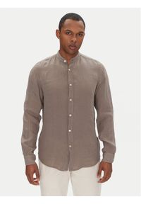 BOSS Koszula 50537369 Beżowy Regular Fit. Kolor: beżowy. Materiał: len