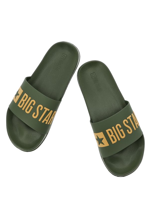 Big-Star - Zielone Klapki Big Star Basenowe Obuwie Męskie. Okazja: do domu, na plażę, na co dzień. Kolor: zielony. Sezon: lato. Styl: casual