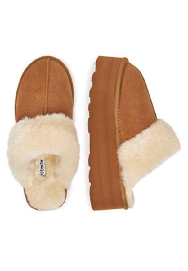 DeeZee Kapcie DZ-AW12 Brązowy. Kolor: brązowy. Materiał: materiał