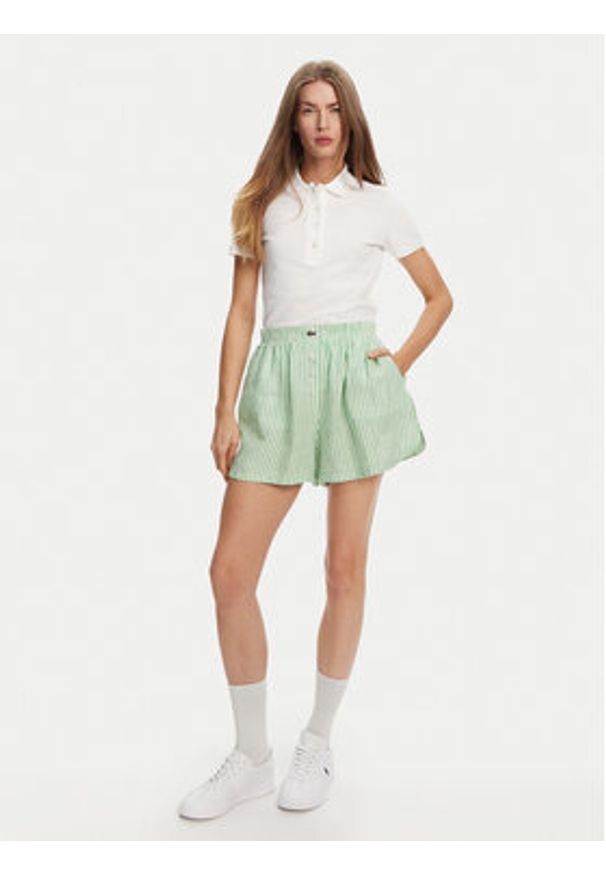 Lacoste Polo PF5462 Biały Slim Fit. Typ kołnierza: polo. Kolor: biały. Materiał: bawełna