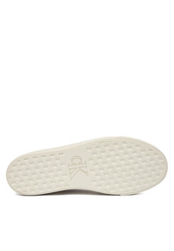 Calvin Klein Sneakersy Vulc Flatform Lace Up Moire YW0YW02012 Brązowy. Kolor: brązowy. Materiał: materiał