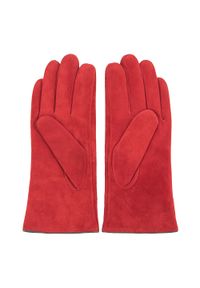 Wittchen - Damskie rękawiczki zamszowe z przeszyciami. Kolor: czerwony. Materiał: zamsz, skóra. Styl: elegancki, klasyczny #2