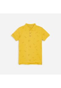 Reserved - Bawełniania koszulka polo - Żółty. Typ kołnierza: polo. Kolor: żółty #1