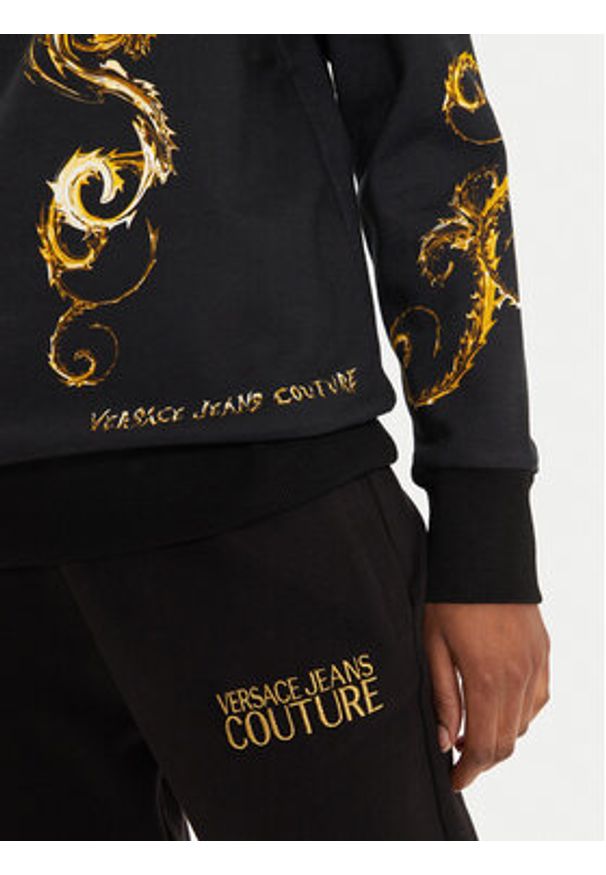 Versace Jeans Couture Bluza 77HAI3P9 Czarny Regular Fit. Typ kołnierza: kołnierzyk włoski. Kolor: czarny. Materiał: bawełna