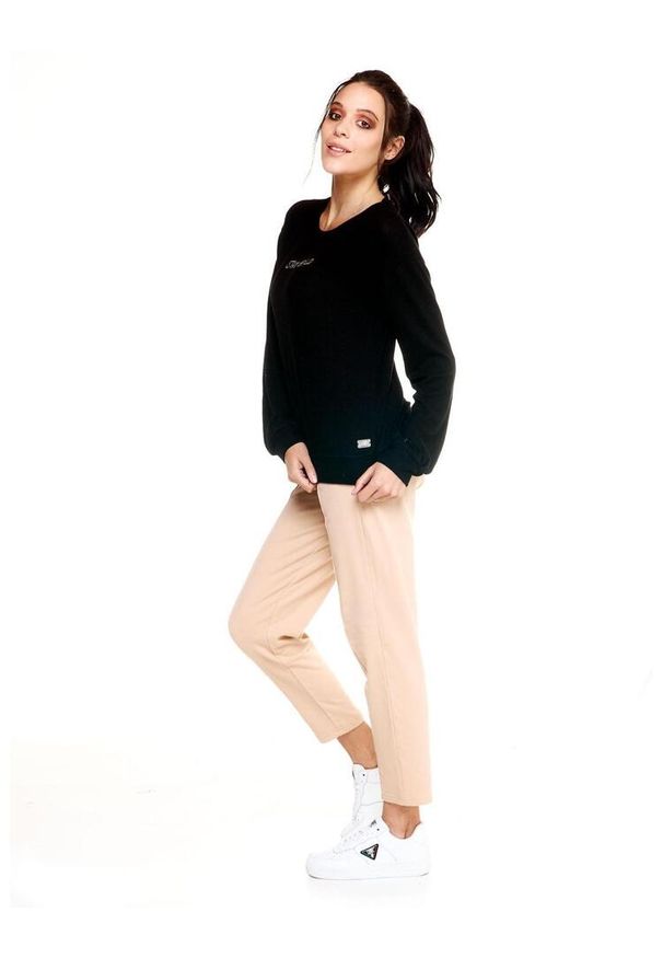 LEONE 1947 APPAREL - Damska bluza z okrągłym dekoltem Winter Chic Boxing Leone. Kolor: czarny. Materiał: tkanina. Sport: fitness