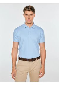 Big-Star - koszulka męska polo niebieska nisser 400. Typ kołnierza: polo. Kolor: niebieski. Materiał: bawełna, materiał, dzianina. Styl: klasyczny #1