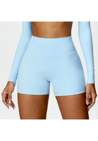 Intica - Spodenki sportowe modelujące z elastycznym pasem do treningu i biegania Essence. Kolor: niebieski. Materiał: materiał. Sport: fitness