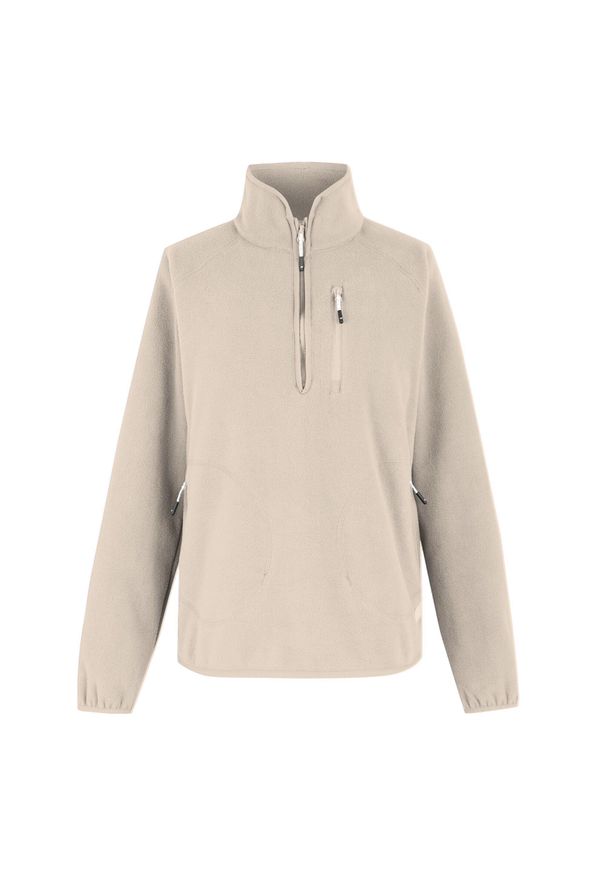 Regatta - Polarowy Top Damski Krótki Suwak Frankie. Kolor: beżowy, wielokolorowy, zielony. Materiał: polar. Długość: krótkie. Sezon: zima