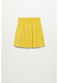 mango - Mango - Spódnica LACI. Stan: podwyższony. Kolor: żółty. Materiał: włókno #7