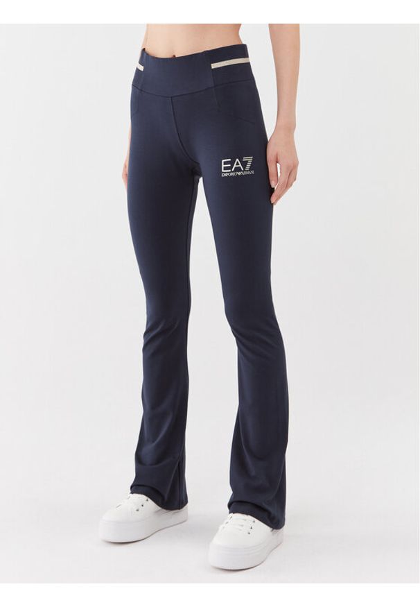 EA7 Emporio Armani Legginsy 8NTP68 TJ01Z 1554 Granatowy Regular Fit. Kolor: niebieski. Materiał: bawełna