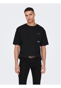 Only & Sons T-Shirt 22025268 Czarny Relaxed Fit. Kolor: czarny. Materiał: bawełna