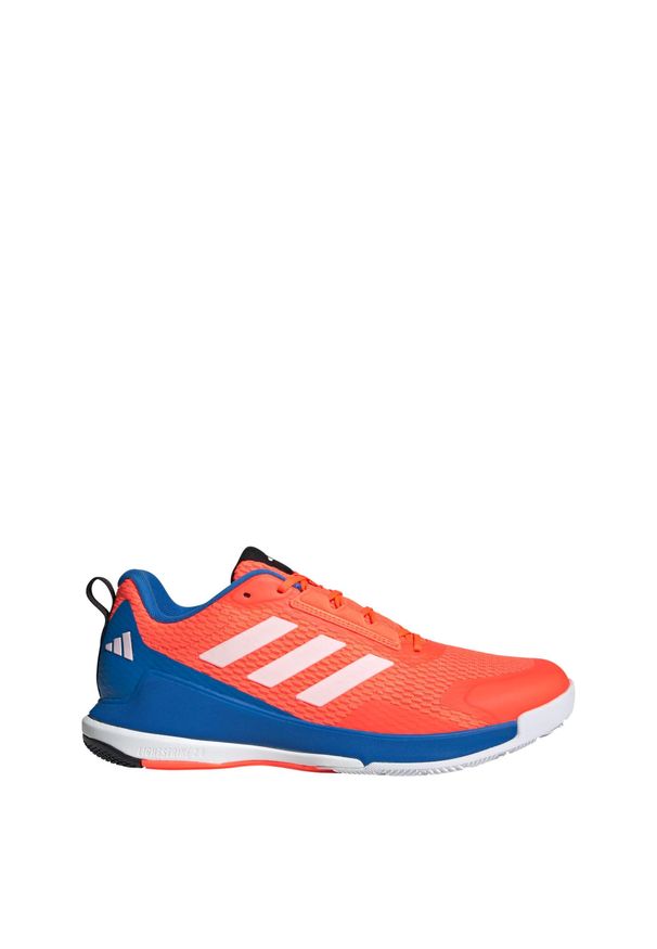 Adidas - Buty Novaflight 2 Indoor. Kolor: biały, niebieski, pomarańczowy, wielokolorowy. Materiał: materiał. Sport: siatkówka