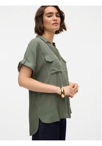 Vero Moda Koszula Bumpy 10310139 Zielony Regular Fit. Kolor: zielony. Materiał: wiskoza #2