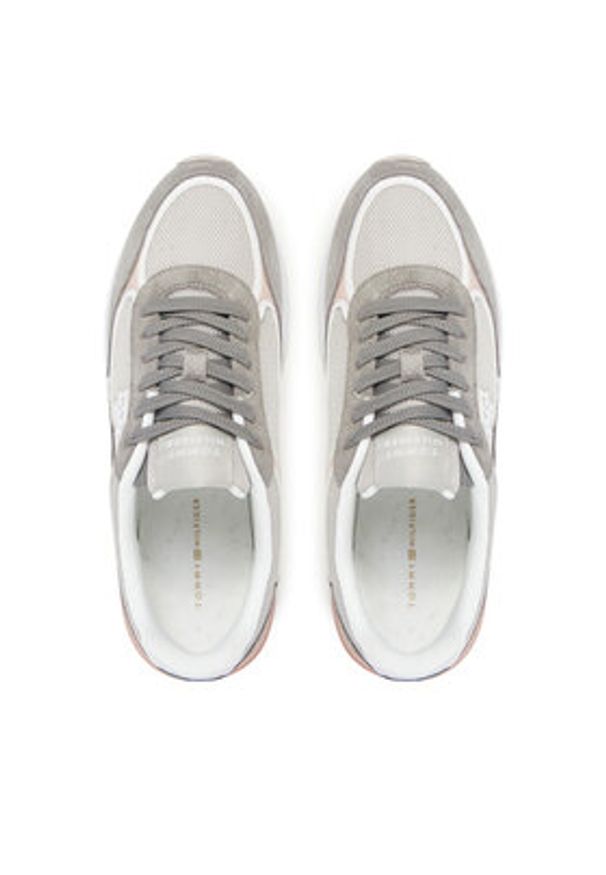 TOMMY HILFIGER - Tommy Hilfiger Sneakersy Casual Fashion Runner Mix FW0FW08324 Szary. Okazja: na co dzień. Kolor: szary. Materiał: materiał