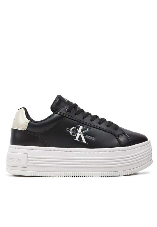 Calvin Klein Jeans Sneakersy Bold Platf Low Lace Lth Ml Mtl YW0YW01516 Czarny. Kolor: czarny. Materiał: skóra