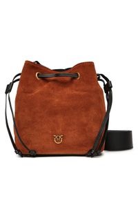 Pinko - PINKO Torebka Secchiello Mini PE 25 PLTT 104303 A2CC Brązowy. Kolor: brązowy. Materiał: skórzane, zamszowe