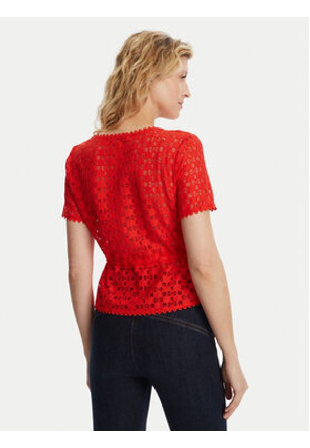 Morgan Bluzka 231-DATE Czerwony Slim Fit. Kolor: czerwony. Materiał: bawełna