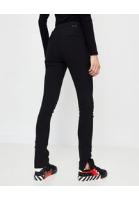 OFF-WHITE - Czarne spodnie z guzikami. Kolor: czarny. Materiał: materiał. Wzór: aplikacja #3