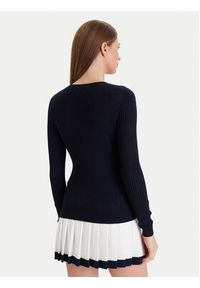 Lacoste Kardigan AF4141 Granatowy Slim Fit. Kolor: niebieski. Materiał: wełna #4